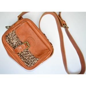 DKNY Vintage Leopard Calf Hair Crossbody Bag